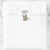 Sticker Rond Rien N'Est Im-possum-ble Funny Possum Pun (Sac)