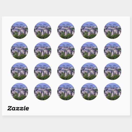 Sticker Rond Riga, Lettonie (Feuille)