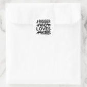 Sticker Rond Rigger qui aime les chevaux (Sac)