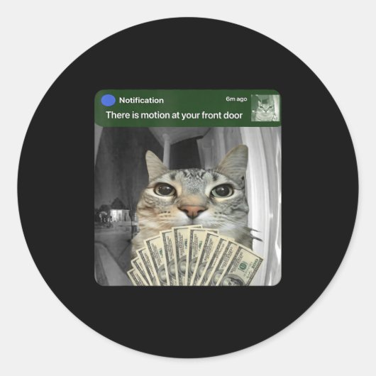 Sticker Rond Ring Cat With Motion Meme  (Devant)