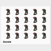 Sticker Rond Ringneck Pheasant Head (Feuille)