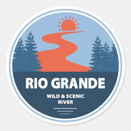 Sticker Rond Rio Grande Rivière sauvage et Pittoresque (Devant)