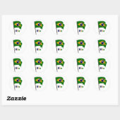 Sticker Rond Rio, texte multicolore (Feuille)