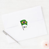 Sticker Rond Rio, texte multicolore (Enveloppe)