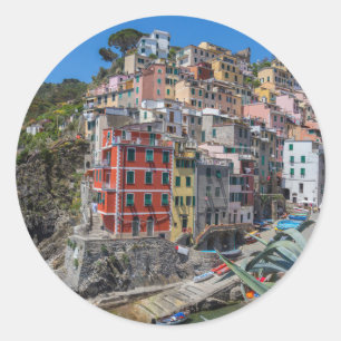 Sticker Rond Riomaggiore Cinque Terre Ligurie Italie