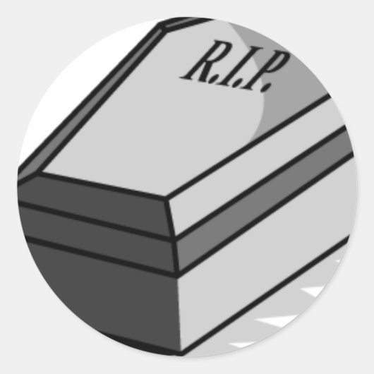 Sticker Rond RIP Coffin (Devant)