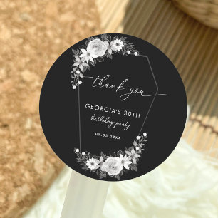 Sticker Rond Rip To My Twenties Black 30th Birthday Merci