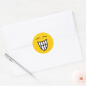 Sticker Rond Rire avec un sourire aux dents (Enveloppe)
