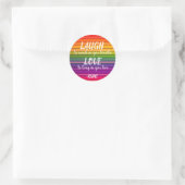 Sticker Rond Rire et aimer Rumi Arc-en-ciel (Sac)