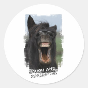 Sticker Rond Rire et Gallop On