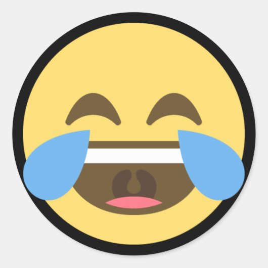 Sticker Rond Rire et pleurer Emoji (Devant)