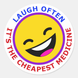Sticker Rond Rire Souvent, C'est Le Meilleur Médicament