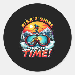 Sticker Rond Rise & Shine C'est l'heure de la poudre Lunettes d