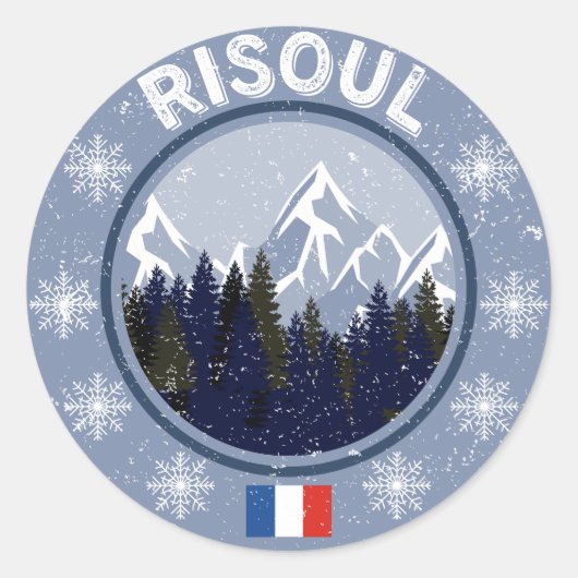 Sticker Rond Risoul Station de ski (Devant)