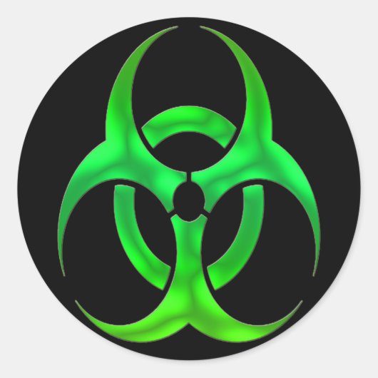 Sticker Rond Risque de bio verte électrique (Devant)