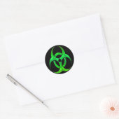 Sticker Rond Risque de bio verte électrique (Enveloppe)