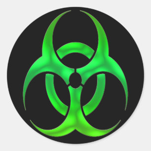 Sticker Rond Risque de bio verte électrique