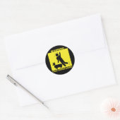 Sticker Rond Risque de déplacement - Corgi (Enveloppe)