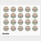 Sticker Rond Rivage Céleste Tropical (Feuille)