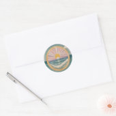 Sticker Rond Rivage Céleste Tropical (Enveloppe)