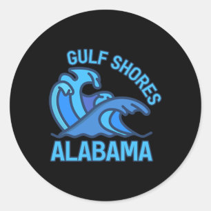 Sticker Rond Rivages Graphiques du Golfe Alabama Pocket Wave So