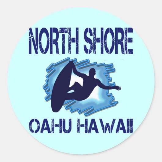 STICKER ROND RIVE NORD, OAHU, HAWAII (Devant)