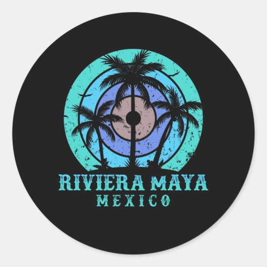 Sticker Rond Riviera Maya Mexique (Devant)