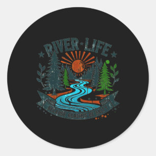 Sticker Rond Rivière La Vie Parce Que Les Plages Être Salty Riv