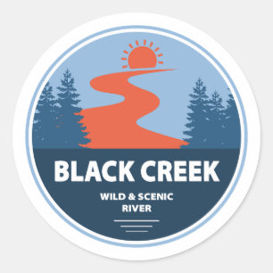 Sticker Rond Rivière Pittoresque et sauvage de Black Creek Miss