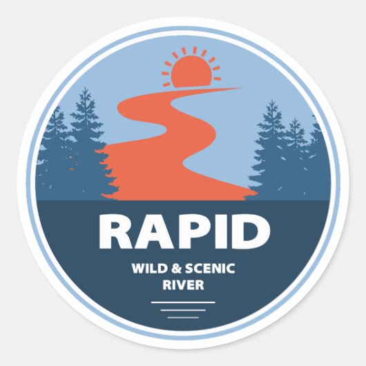 Sticker Rond Rivière Pittoresque Et Sauvage Rapide Idaho (Devant)