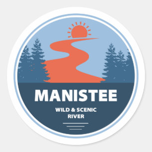 Sticker Rond Rivière Sauvage Et Pittoresque Manistee