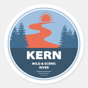 Sticker Rond Rivière Wild Kern Et Pittoresque