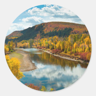 Sticker Rond Rivière Yampa en automne