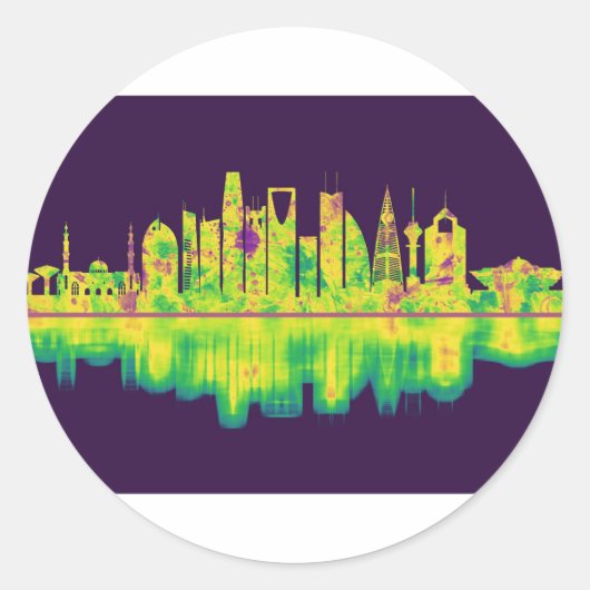 Sticker Rond Riyadh Arabie Saoudite Skyline (Devant)