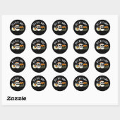 Sticker Rond Riz Bébé Funny Sushi Roll Pun Dark BG (Feuille)