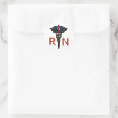 Sticker Rond RN Avec Caduceus (Sac)