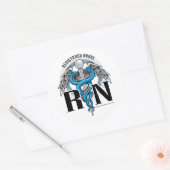 Sticker Rond RN Caduceus Blue (Enveloppe)