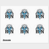 Sticker Rond RN Caduceus Blue (Feuille)