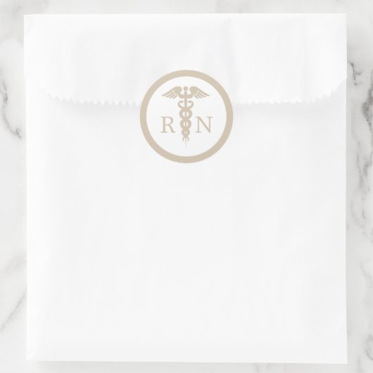 Sticker Rond RN Infirmière inscrite Caduceus Graduation minimal (Sac)