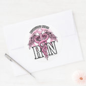 Sticker Rond RN Pink Caduceus (Enveloppe)