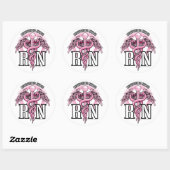 Sticker Rond RN Pink Caduceus (Feuille)