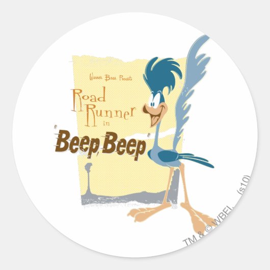 STICKER ROND ROAD RUNNER™ BEEP BEEP™ ! (Devant)