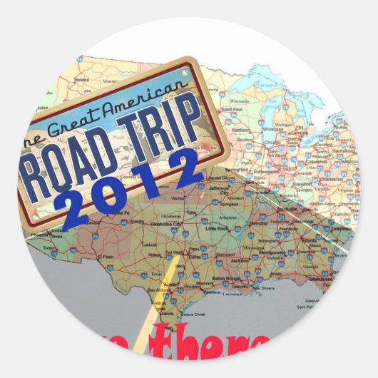 Sticker Rond Road Trip 2012 - Y En A-T-Il Encore ? (Devant)