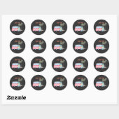 STICKER ROND ROAD TRIP EN VAN (Feuille)
