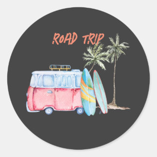 STICKER ROND ROAD TRIP EN VAN