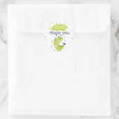 Sticker Rond ROAR Green Dinosaur Merci d'anniversaire (Sac)