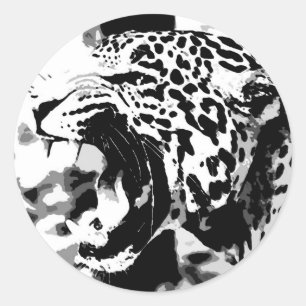 Sticker Rond Roaring Jaguar
