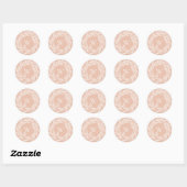 Sticker Rond Robe blanche rustique brillant de monogramme d'hiv (Feuille)