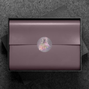 Sticker Rond Robe de bal de fée bohème Dégradé apaisé de tein
