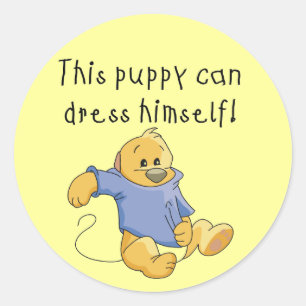Sticker Rond Robe de Chiot Habille Tshirts et cadeaux